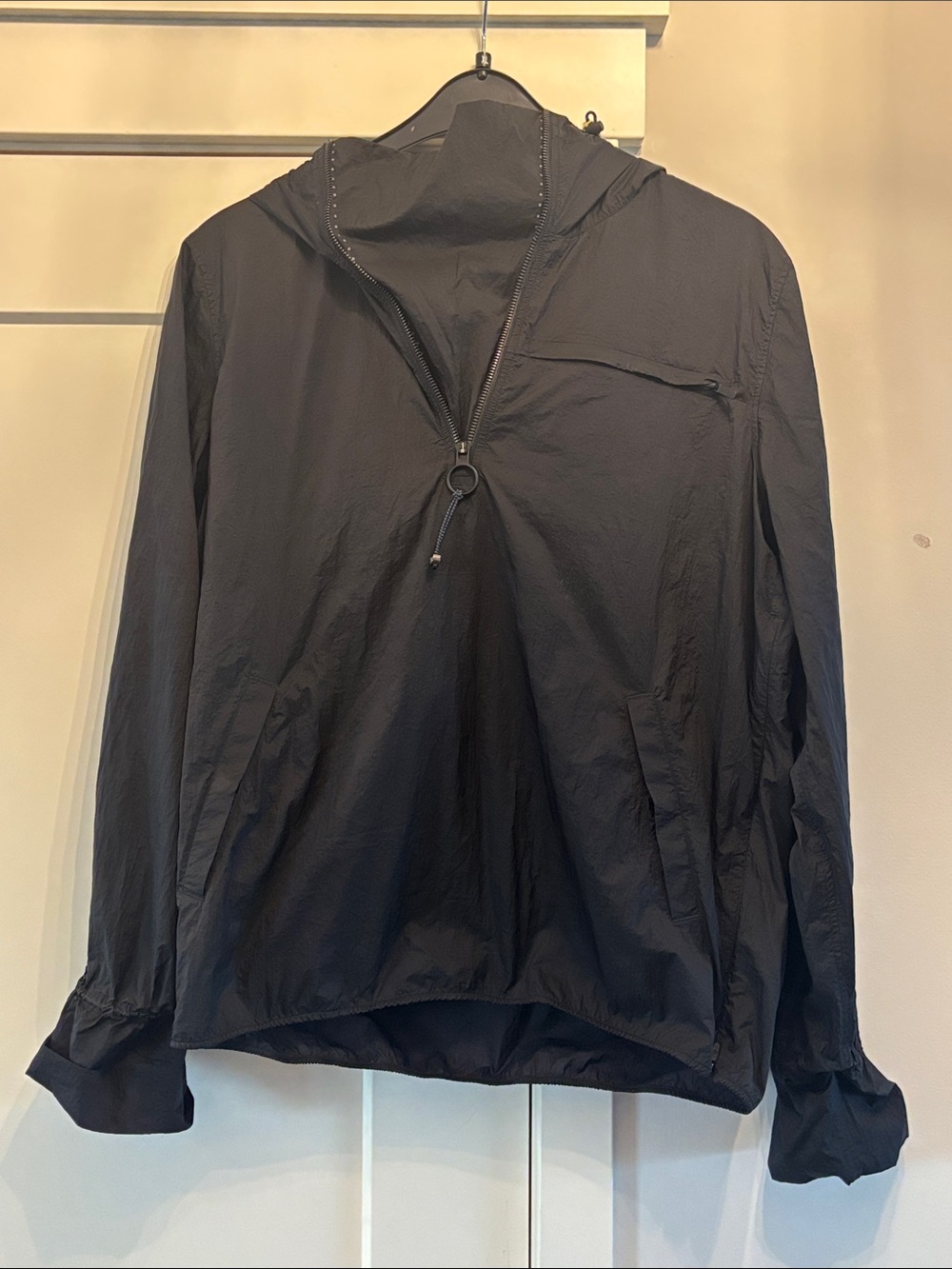 lululemon athletica Black Hooded Half-Zip Windbreaker